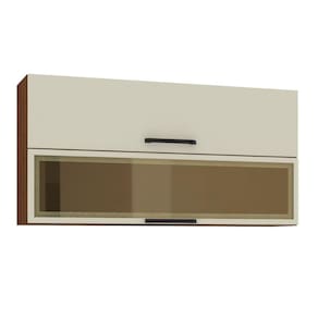 Armário Com 2 Portas Basculante Banff Nogueira Off White