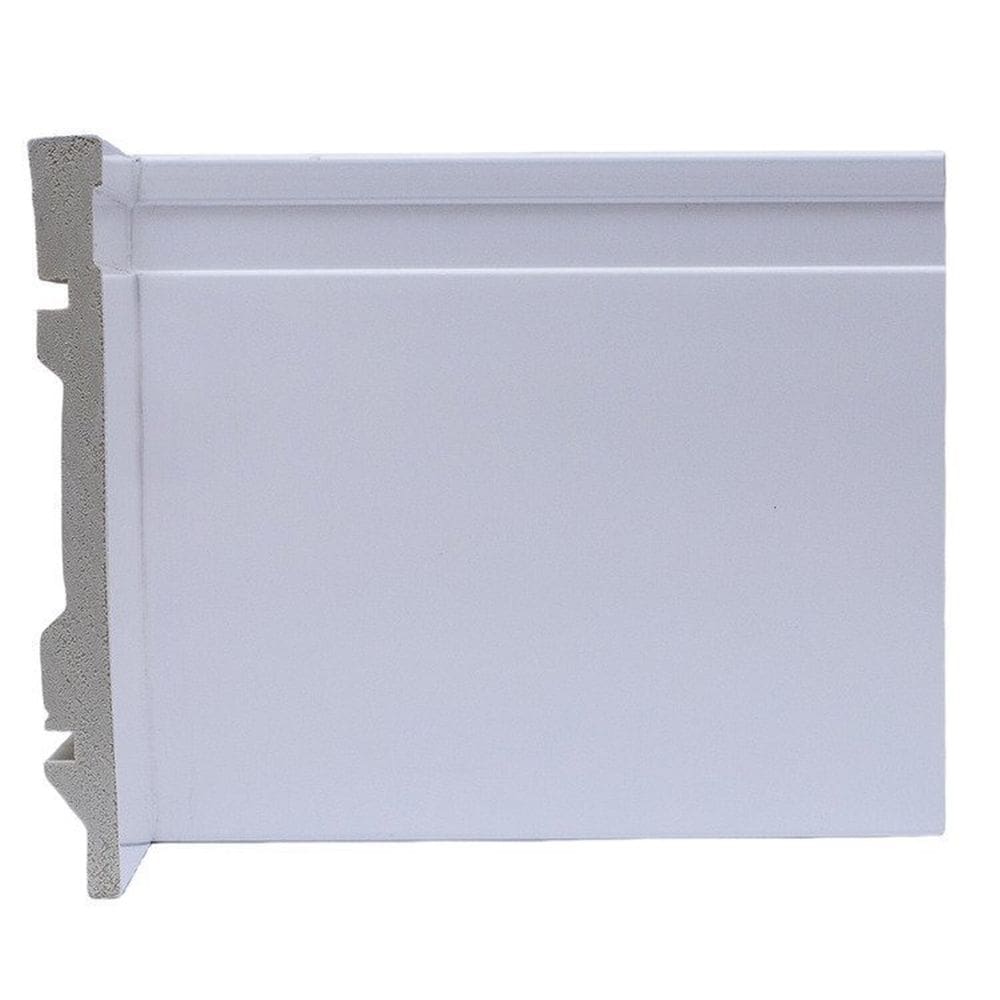 Kit com 30 Barras Rodapé de Poliestireno 15cm X 15mm Frisado 72m Branco