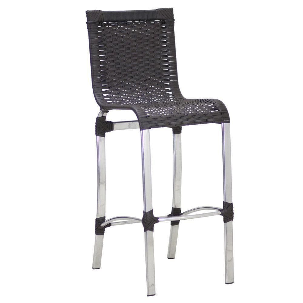 Banqueta Alta Haiti Em Alumínio Preto