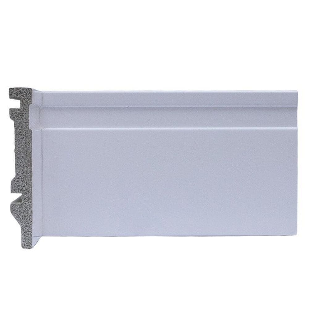 Kit com 10 Barras Rodapé de Poliestireno 10cm X 15mm Frisado 24m Branco