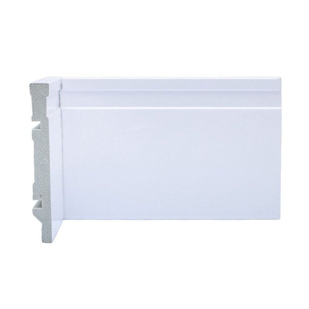 Kit com 30 Barras Rodapé de Poliestireno 12cm X 15mm Frisado 72m Branco
