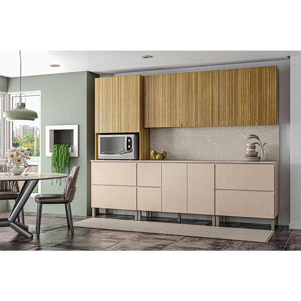 Cozinha Modulada Ambiente Art 7 Peças Freijó Vanilla Riscatto – Kits Paraná