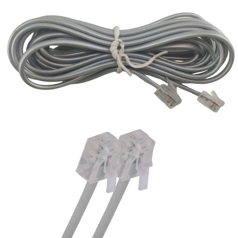 Fio Telefonico Rj11 Cabo 3 Metros Telefone Fixo Fax Extensao
