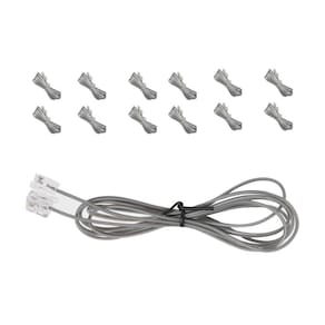 Fio Cabo Telefonico Rj11 1 Metro E 60Cm Kit 50 Uni Telefone