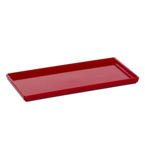 Prato Square Retangular 13,5x27 Vermelho Em Policarbonato Linha Profissional Cook Vem