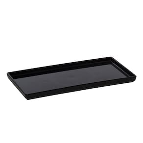 Prato Square Retangular 13,5x27 Preto Em Policarbonato Linha Profissional Cook Vem