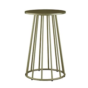 Base Cone Aço Carbono Para Tampo Madeira Ou Vidro Dourado Light