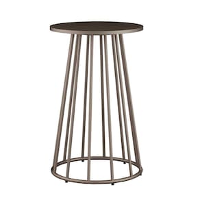 Base Cone Aço Carbono Para Tampo Madeira Ou Vidro Champagne