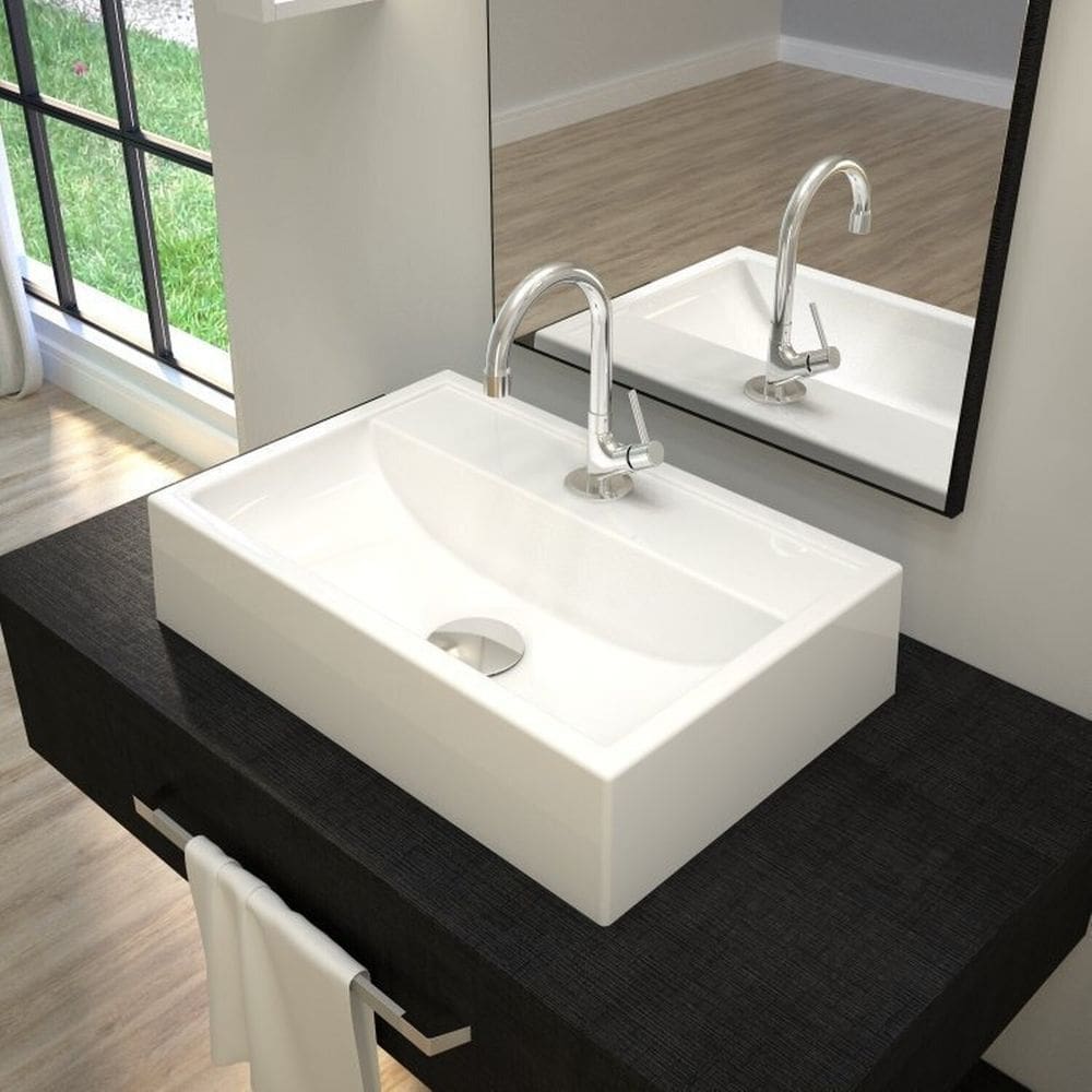 Kit 3 Cubas Q45 e Válvula Click 1"g Pol. com Sifão e Flexível Compace Branco