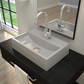 Kit 2 Cubas Q45 Torneira Luxo 1195 Metal Válvula Click 1 Polegada G Sifão Pvc Flexível Compace Cinza