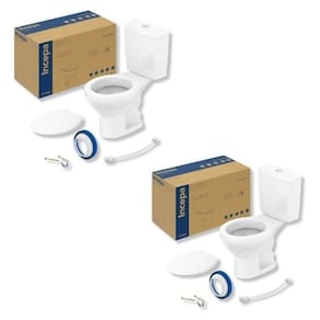Kit 2 de Bacia com Caixa Acoplada e Assento Flamingo Incepa Branco