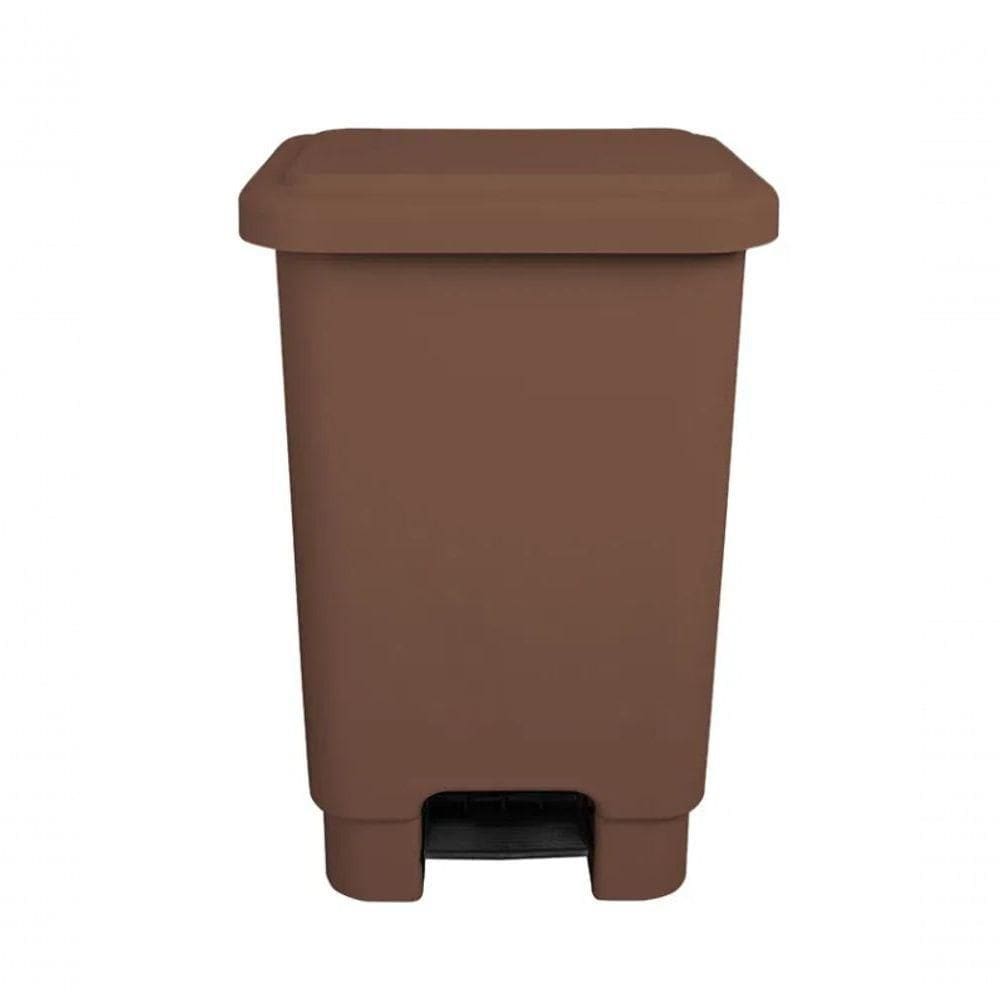 Lixeira 50l Retangular C- Pedal Marron Lar Plasticos 13245