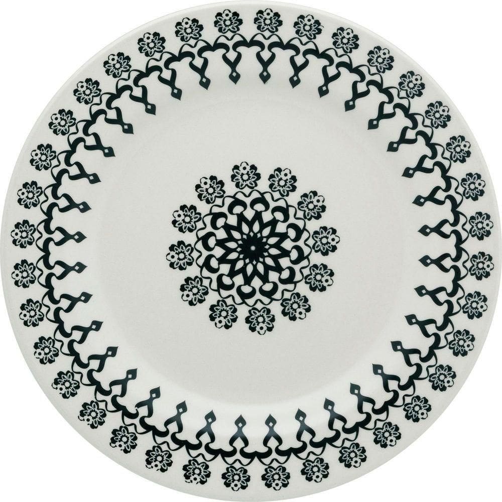 Kit 12 Pratos Rasos Donna Folk Oxford Cerâmica 24cm