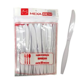 Kit C/2 Pct Faca Refeicao Master Branco C/50 Un (Mexa Bem)