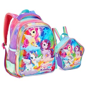 Kit Mochila e Lancheira de Creche Infantil Do Unicórnio