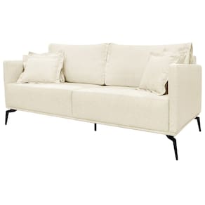 Sofa Liv 3 Lugares 200cm Pes Aço Linho 233 Perola Ezz