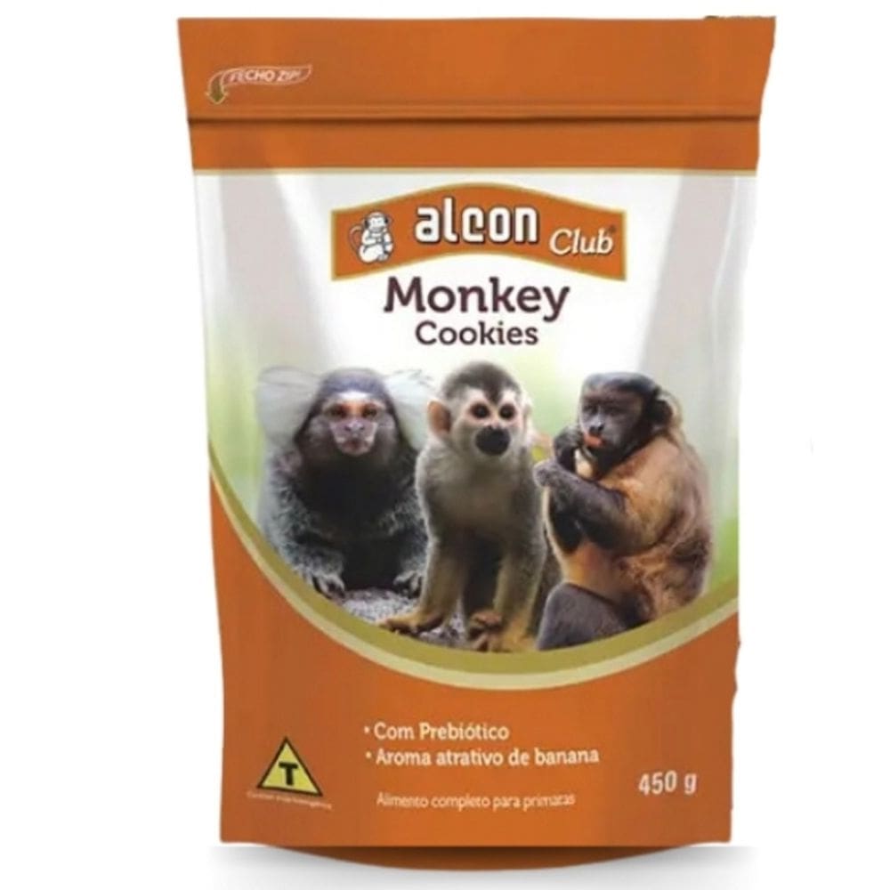 Monkey Macaco Sagui Cookies Alimento Completo para Primatas 450g Alcon Club