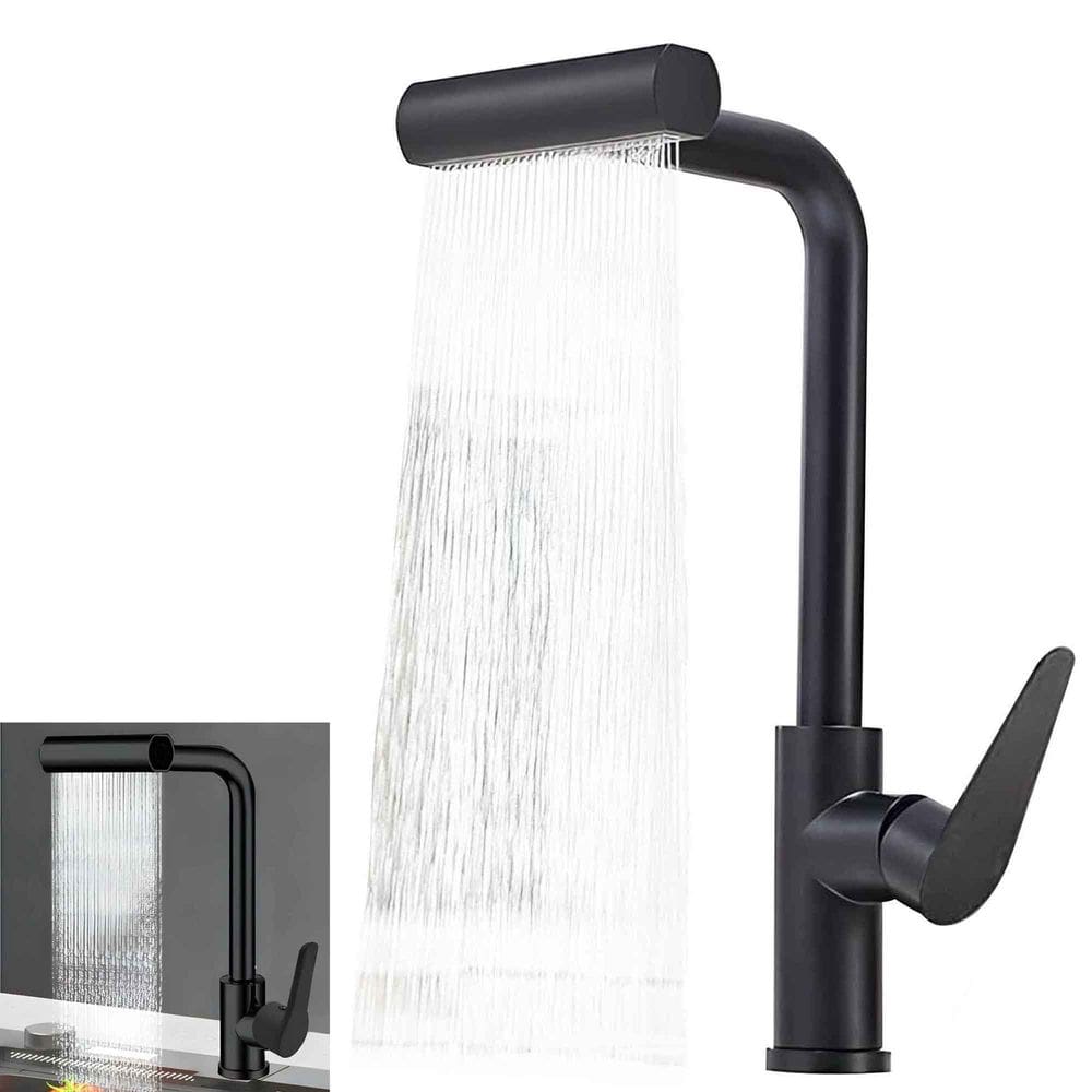 Torneira de Cozinha Gourmet Monocomando Tripla Função Luxo com Ducha Spray Misturador Casa Bancada Pia Água Quente e Fria Moderna Giratória