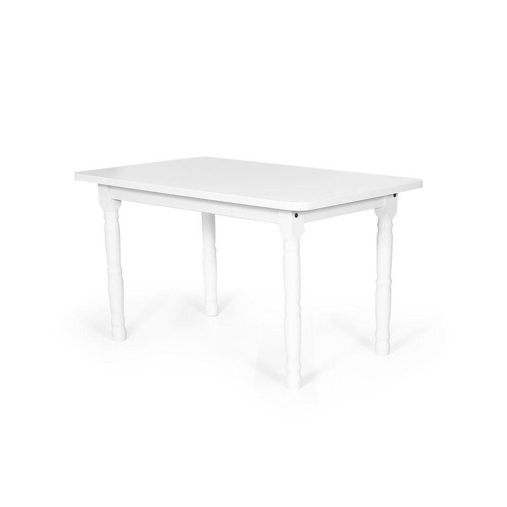 Mesa Retangular 4 Lugares De Madeira 110x80cm Itália Branca