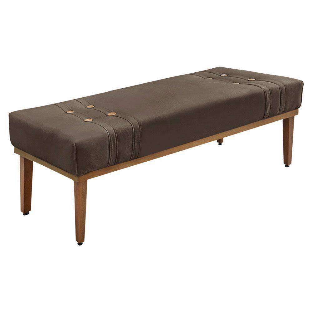 Calçadeira Recamier King 1,95m Gênova Veludo Marrom