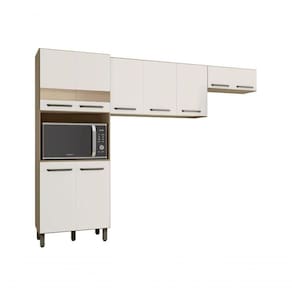 Cozinha Compacta Sintra 9 Portas Carvalho/Off White - Poliman