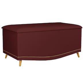 Calçadeira Baú Solteiro 90Cm Suede Vinho