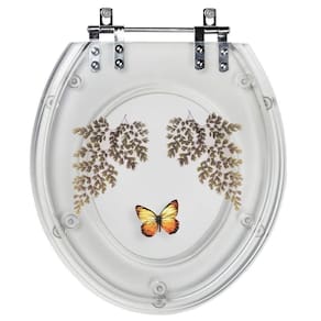 Tampa De Vaso Acrílico Transparente Com Borboleta Amarela