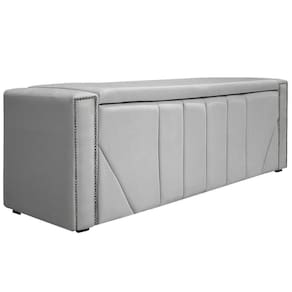 Calçadeira Baú Casal Minsk P02 140cm Cama Box Suede Branco