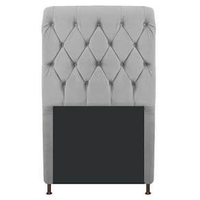 Cabeceira Estofada Cristal 90cm Solteiro Cinza