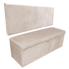 Kit Calçadeira e Painel Clean 100 Cm Suede Bege D´rossi