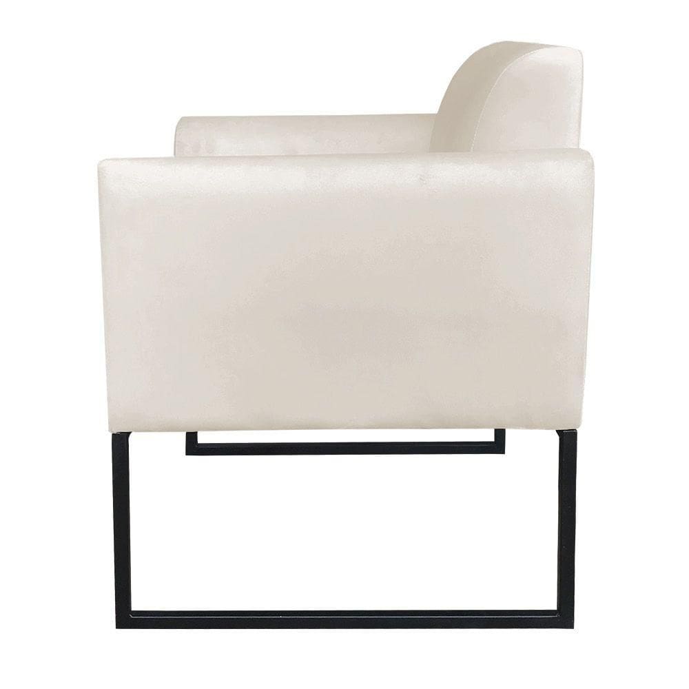 Kit 02 Poltronas Marisa Bege Base Preto