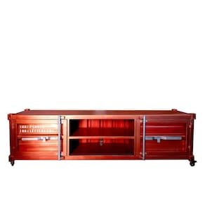 Rack p/ Tv Container Newark Industrial Ferro Vermelho 150cm