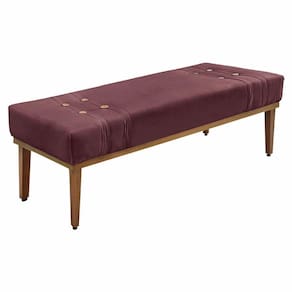 Calçadeira Recamier King 1,95m Gênova Veludo Vinho