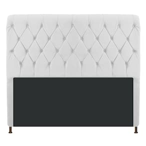 Cabeceira Estofada Cristal 195cm King Size Branco