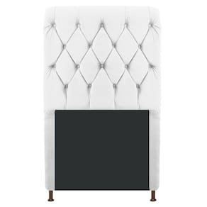 Cabeceira Estofada Cristal 90cm Solteiro Branco