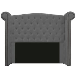 Cabeceira Estofada Veneza 140 Cm Casal Linho Chumbo