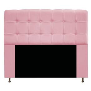 Cabeceira Estofada Mel 140 Cm Casal Suede Rosa Bebê