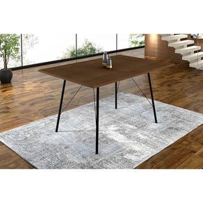 Mesa Sala De Jantar Paraty Preto 120x75cm Tampo Amêndoa - Cor: Preto