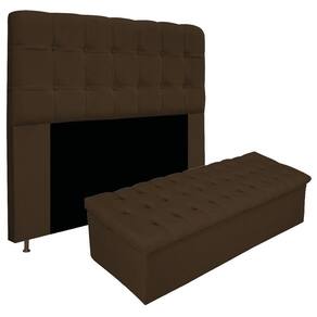 Kit Cabeceira E Calçadeira 195 Cm King Size Marrom