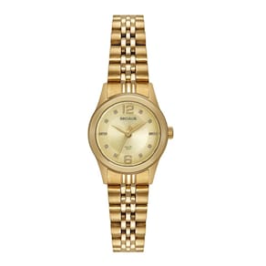 Relógio Seculus Feminino Ref: 44192lpsvda2 Clássico Aço Dourado