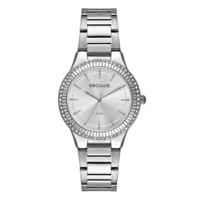 Relógio Seculus Feminino Ref: 77295l0svns2 Fashion Prateado