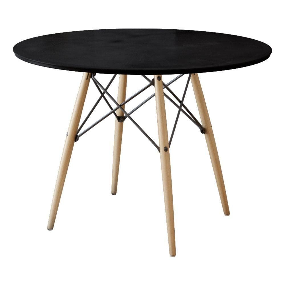 Mesa Eames Eiffel Wood Tampo De Madeira 110cm Preto - Asturias - Cor: Preto