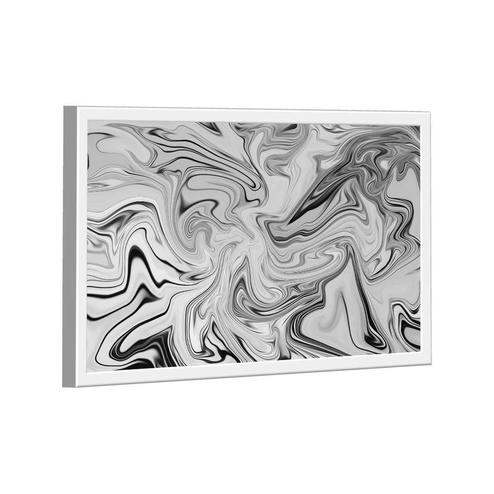 Quadro Abstrato Fluido Branco -- Br Artes