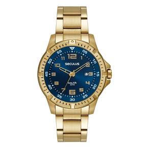 Relógio Seculus Masculino Ref: 44207gpsvda3 Casual Dourado