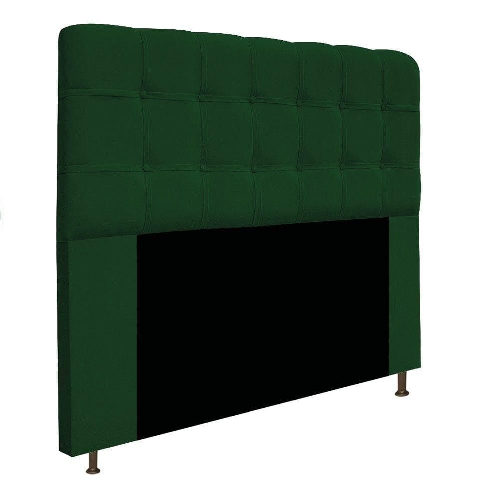 Cabeceira e Calçadeira Baú Mel 160cm Queen Size Suede Verde