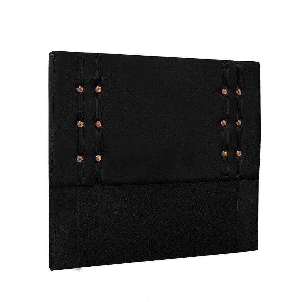 Cabeceira Gênova para Cama Box Queen 160cm Suede Preto