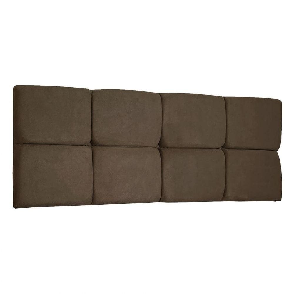 Cabeceira Painel Queen 1,60m Nina Suede Marrom - Pallazio