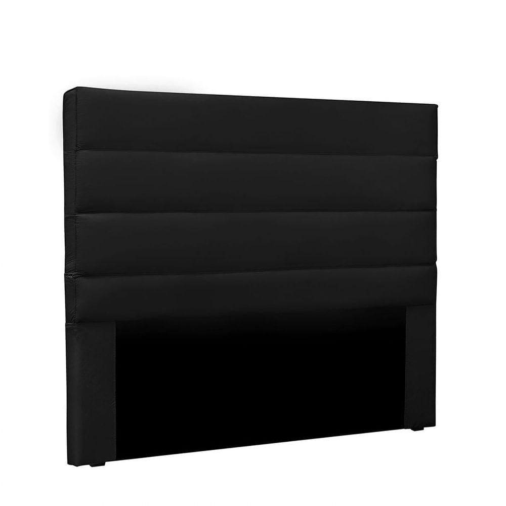 Cabeceira La Italiana Para Cama Box Solteiro 90 Cm Corino Preto - D`rossi