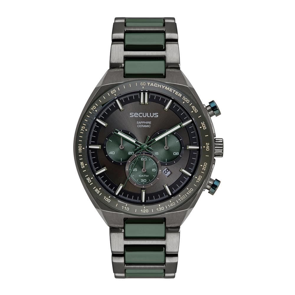 Relógio Seculus Masculino Ref: 77280gpsvpq3 Cronógrafo Black