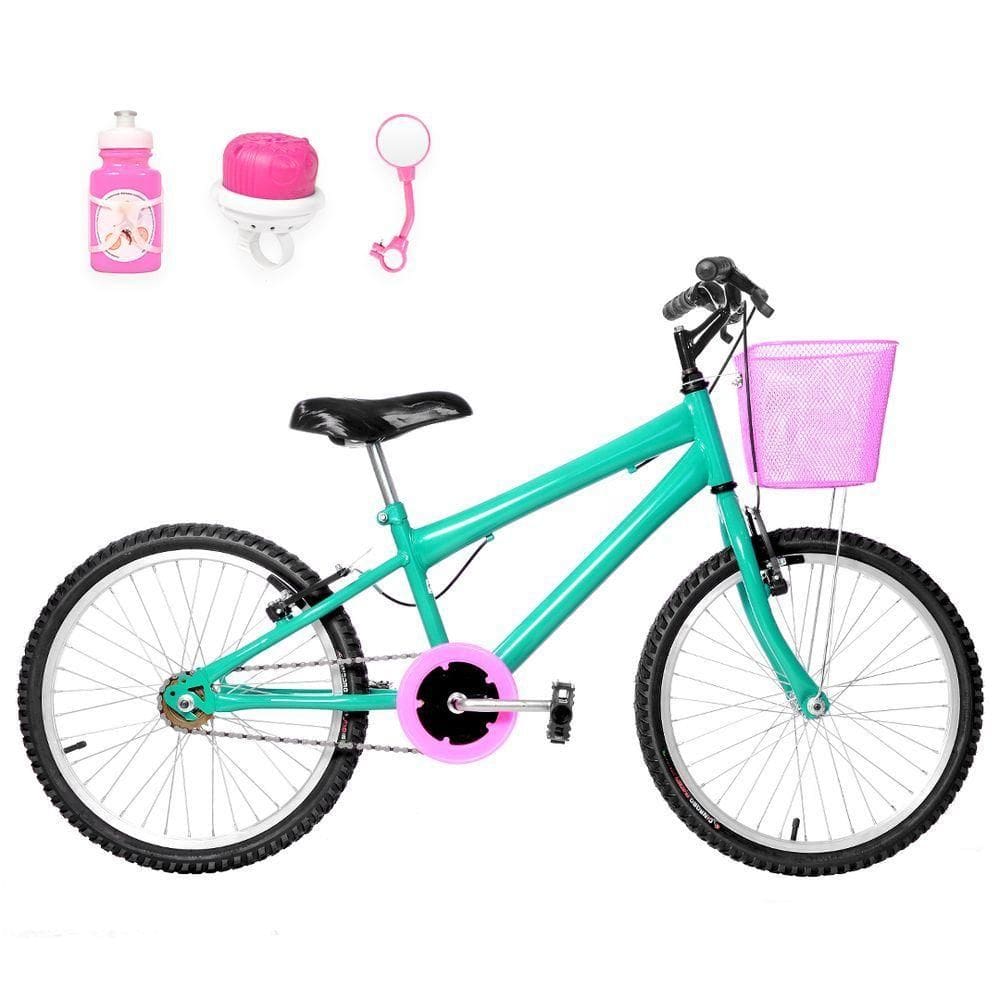 Bicicleta Infantil Feminina Aro 20 Natural+Kit Passeio